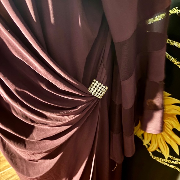 Purple  Floor Length Plus Dress - Picture 7 of 8